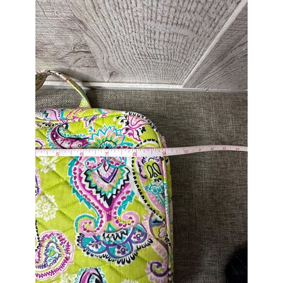 Ten Bears Quilted Paisley Shoulder Bag In Lime Green Pink Blue Zipper Closure - Picture 6 of 6